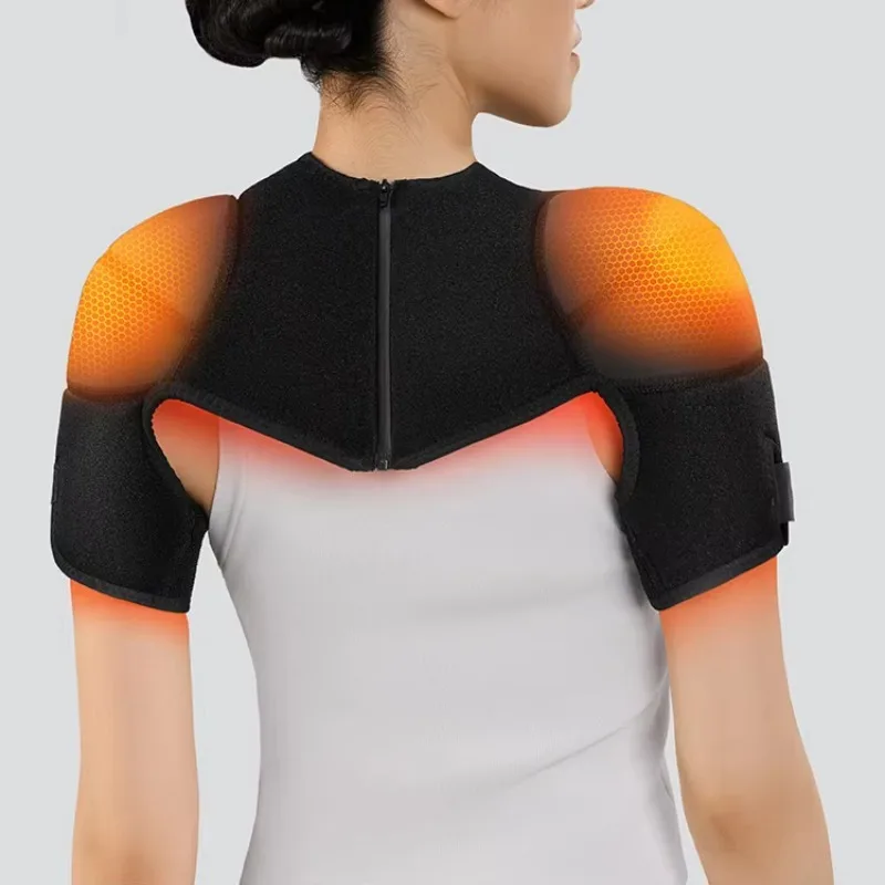 wholesale Wireless Infrared Therapy Heated and Vibration Shoulder Wrap Brace Pad Shoulder Massager fast shipping
