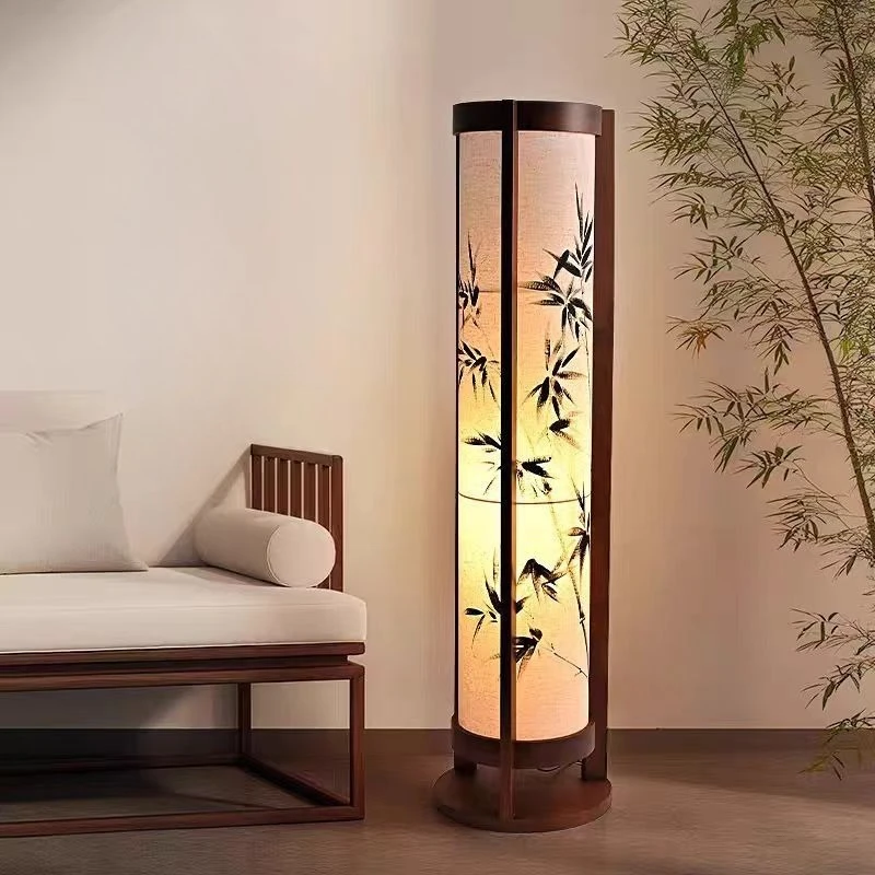 

Floor lamp living room decorative lamp new Chinese style new solid wood bedroom room study standing lamp
