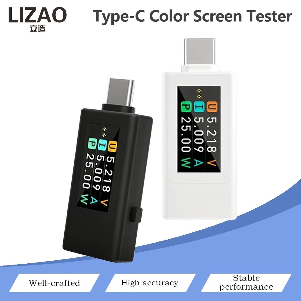 Type‑C Color Screen Tester 4‑30V 0‑8A USB‑C Voltage Current Power Meter Multifunctional Digital Charging Detector
