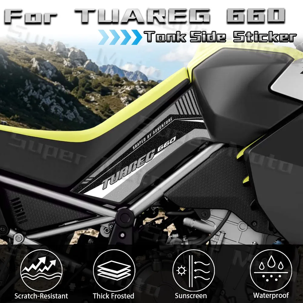 For Tuareg 660 Tuareg660 2022-2025 Motorcycle Fuel Tank Side Protection Sticker Frosted Knee Grip Decal Waterproof Accessories