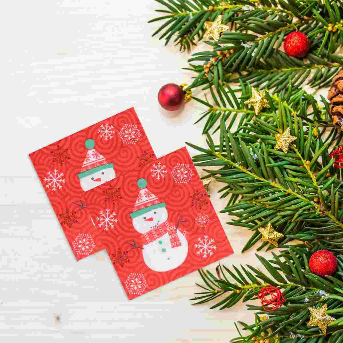 50 PCS Printing Holiday Party Decorations Supplies Christmas Paper Napkins Printed