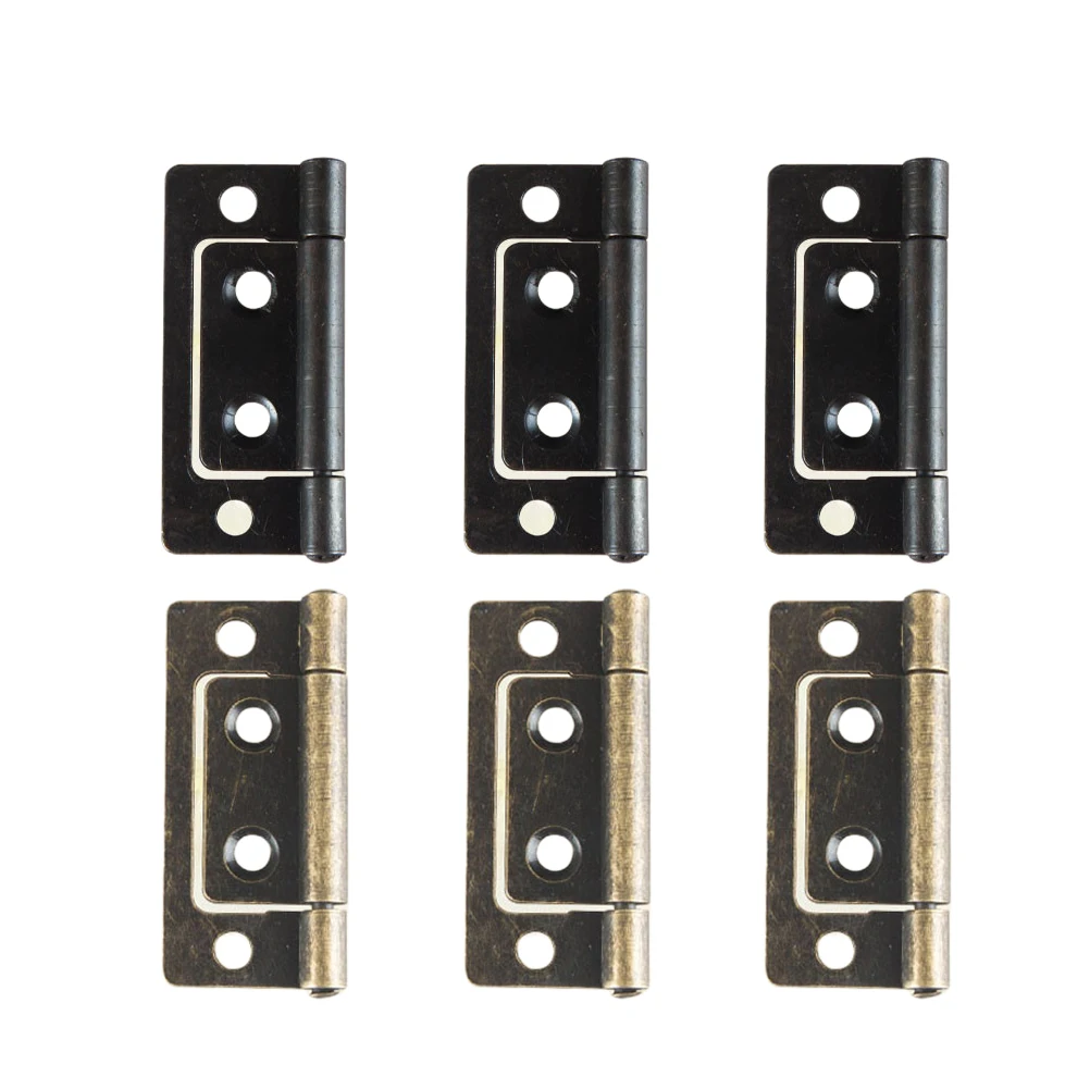 

6pcs Thickened Mute Sub-Door Heavy Duty Copper Iron Silent Flat Hinge For Wooden Doors Hotel Club Diy Durable Stainless Steel