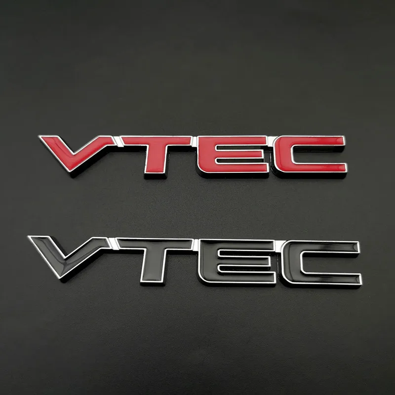 3D Metal Red Black Logo Emblem Letters Car Badge Trunk Decal Sticker Accessories