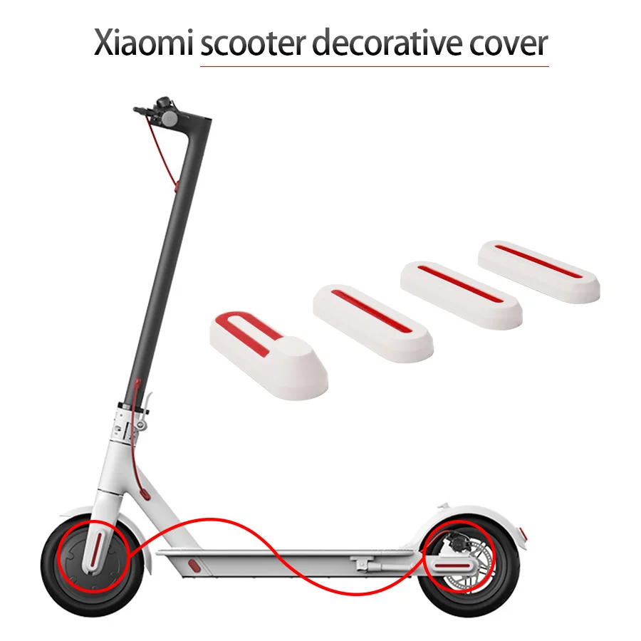 สำหรับ Xiaomi Mijia M365 Scooter สเก็ตบอร์ดไฟฟ้าสกู๊ตเตอร์ด้านหน้าด้านหลังล้อยางฝาครอบฮับเปลือกป้องกันสติกเกอร์