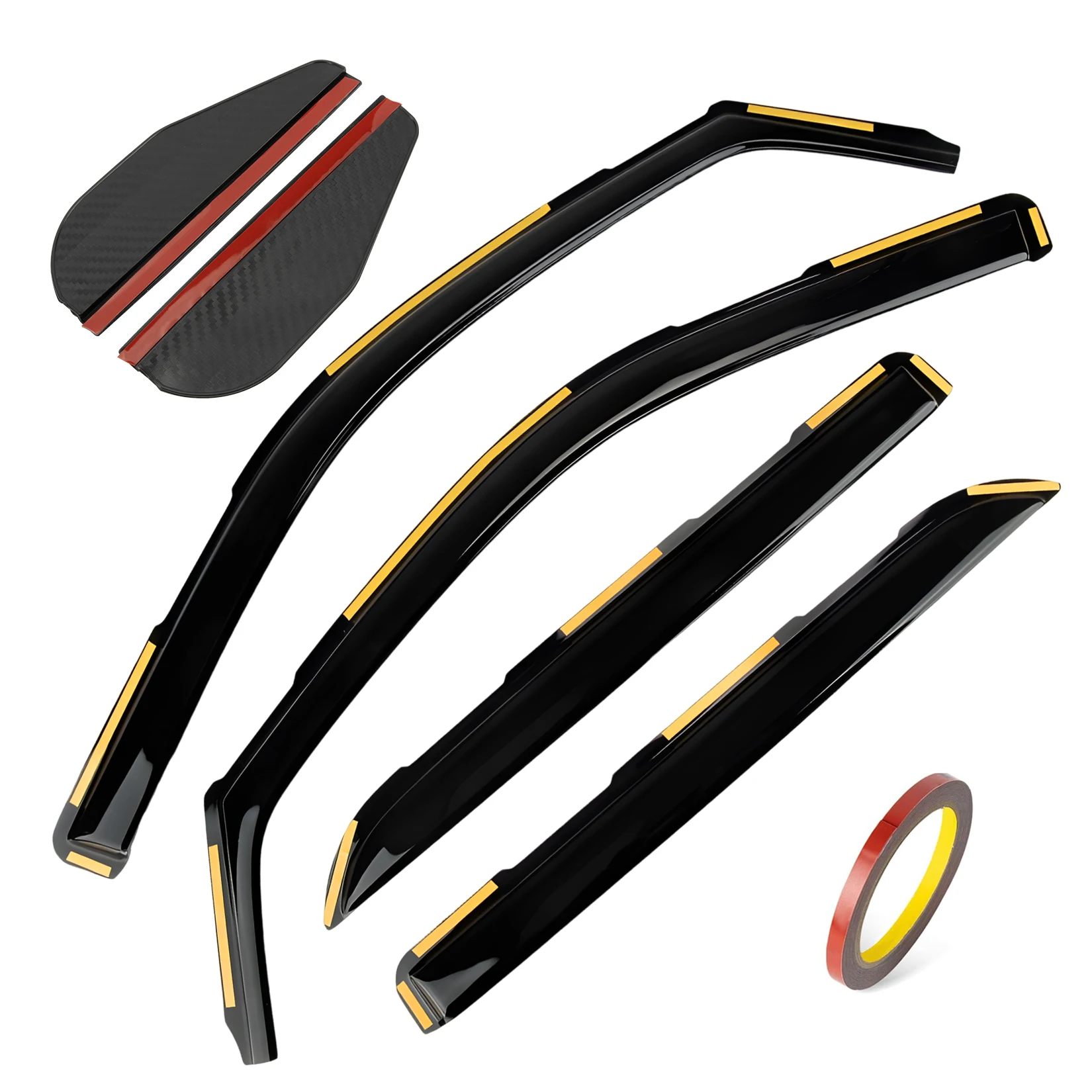 4PCS Car Window Deflectors for Chevy Silverado/GMC Sierra 1500 2019-2026 Crew Cab Car in-Channel Visor Rain Guards Window Visors