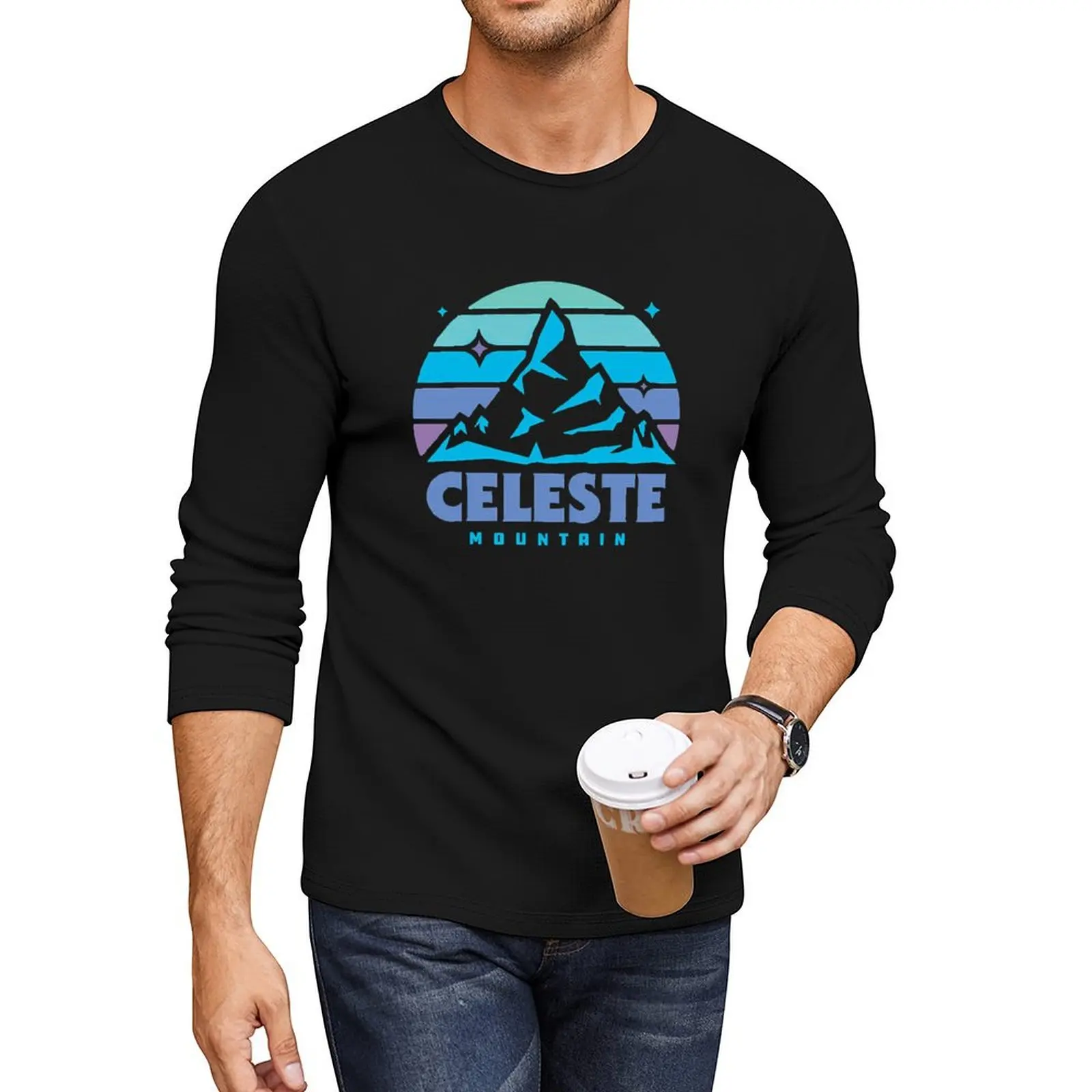 Celeste Mountain Long T-Shirt black t shirts Men's t shirts