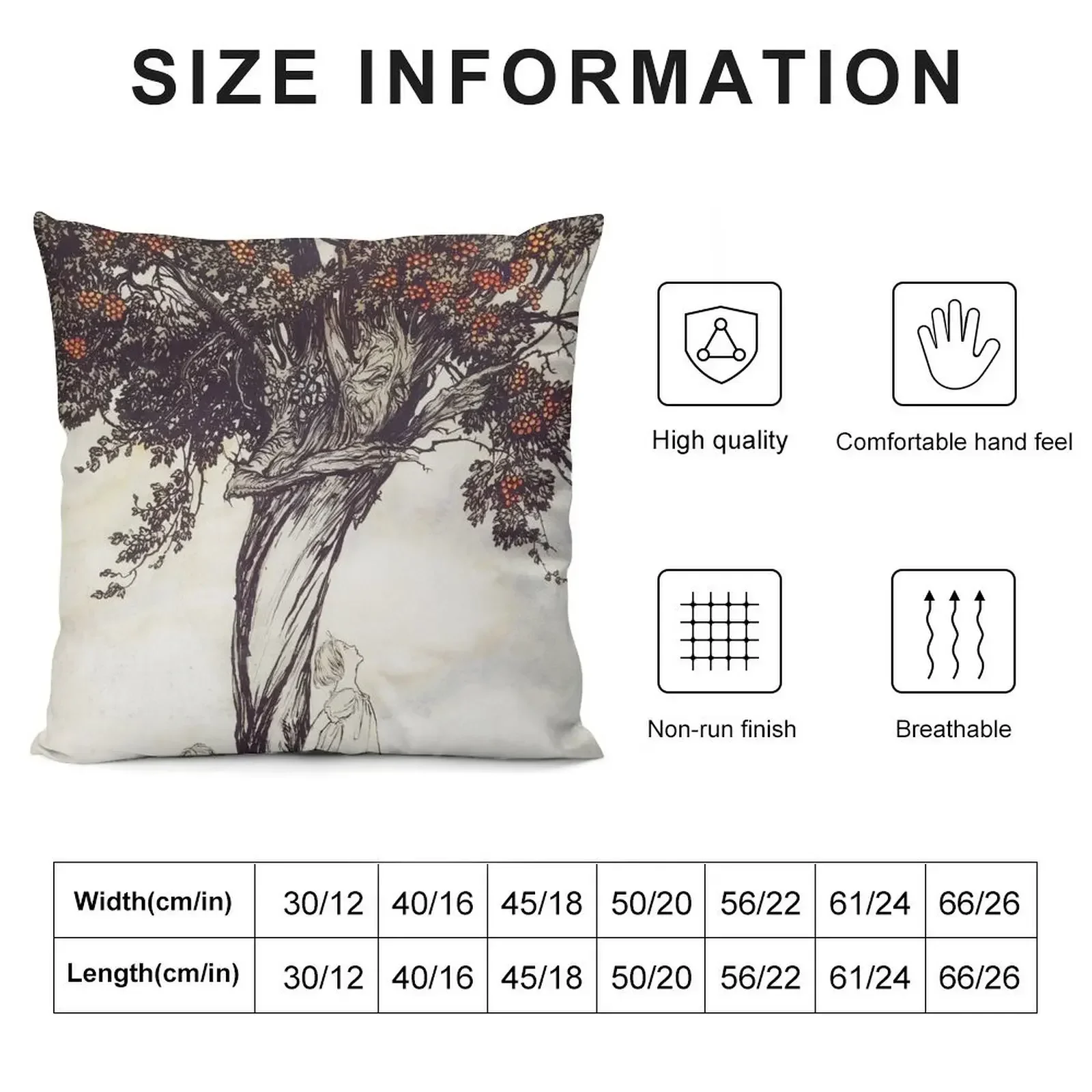 Arthur Rackham: The Hawthorne Tree Throw Pillow Luxury Pillow Cover Christmas Cushion For Home Sofa Cushion Cover pillow