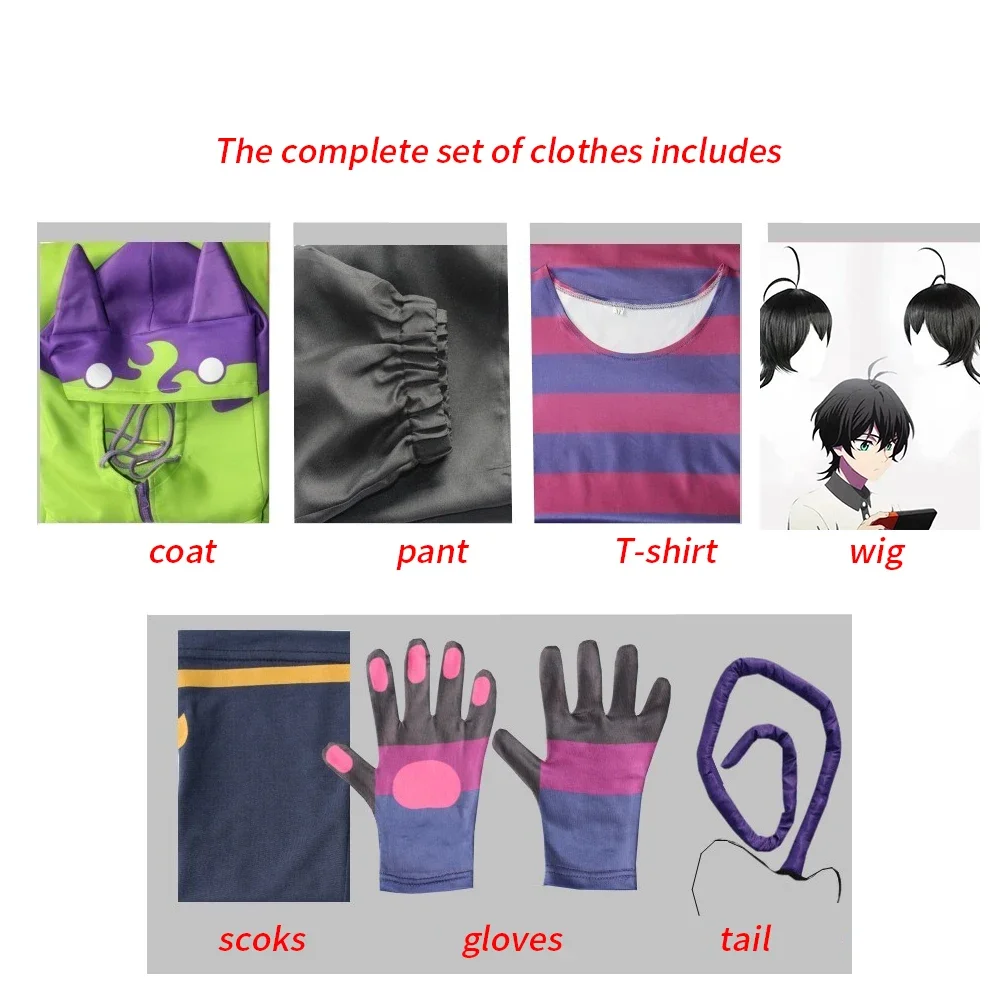 Anime chinen miya cosplay traje sk8 o infinito cosplay uniforme esporte roupa com capuz cauda luvas peruca festa de halloween cos