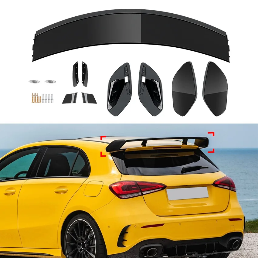 

Rear Roof Spoiler Wing For Mercedes-Benz A-Class A180 A200 A260 W177 AMG 2019 2020 2021 Car Rear Roof Trunk Spoiler Lip Trim