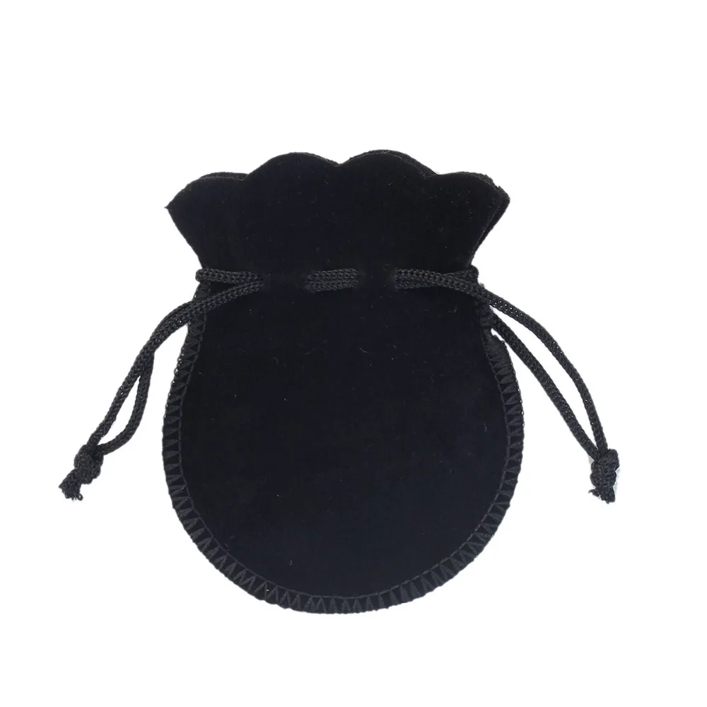 20PCs Velvet Bag String Pouch Black Chains Velvet Bag Chain Jewelry Gift Box Velvet Drawstring String Bag DIY Storage Small Bag