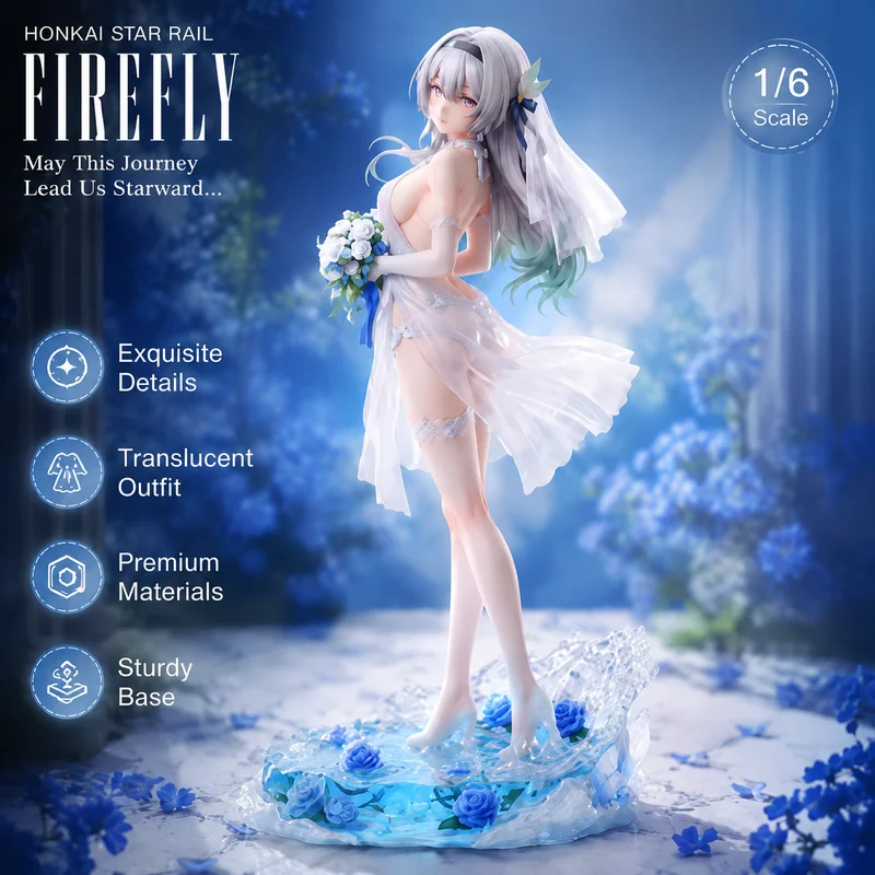New 30cm Honkai Star Rail Firefly Wedding Dress Statue Desktop Display Collectible Ornament For Adult Fans