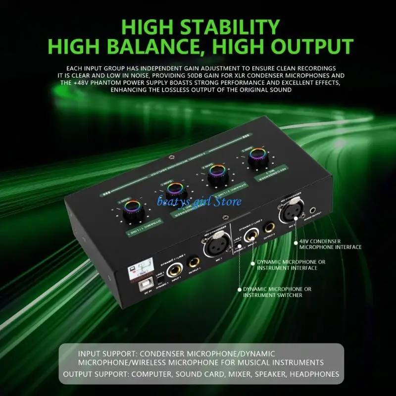 

C7AB Слуховой усилитель с несколькими источниками и реверберированным эффектом, долговечность, металлический корпус для