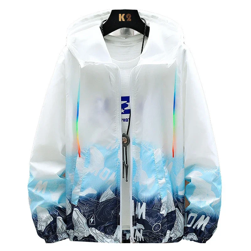 Ultra Light Sun Protection Jacket Men  Quick Dry Hiking Windbreaker  Breathable Summer Outdoor Sports Hooded Beach Coat   New
