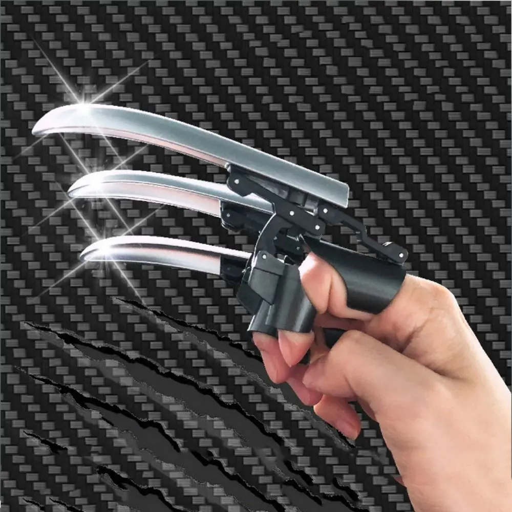 

3pcs 3D Assembly Retractable Mechanical Claws Scalable Transparent Glowing Wolf Claws Adjustable Ribbon Cool