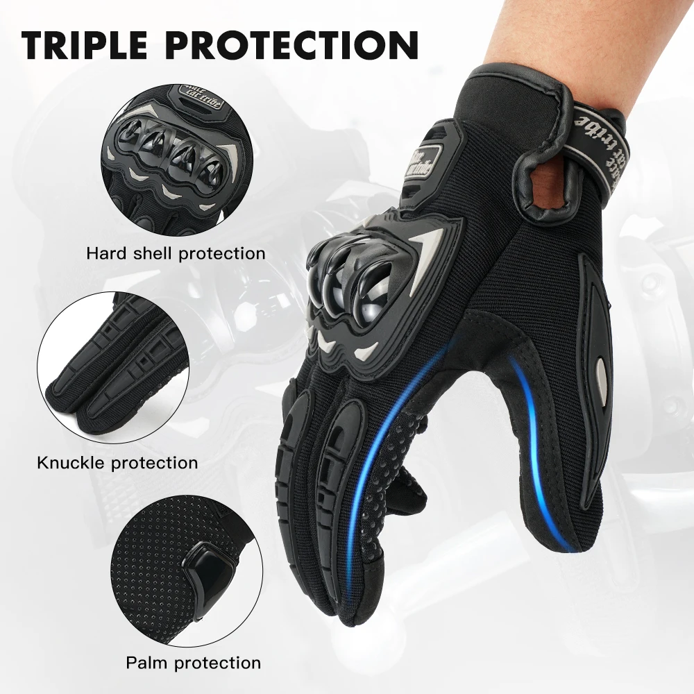 Guantes de motocicleta para hombre, protector de pantalla táctil, transpirable, para carreras, Invierno