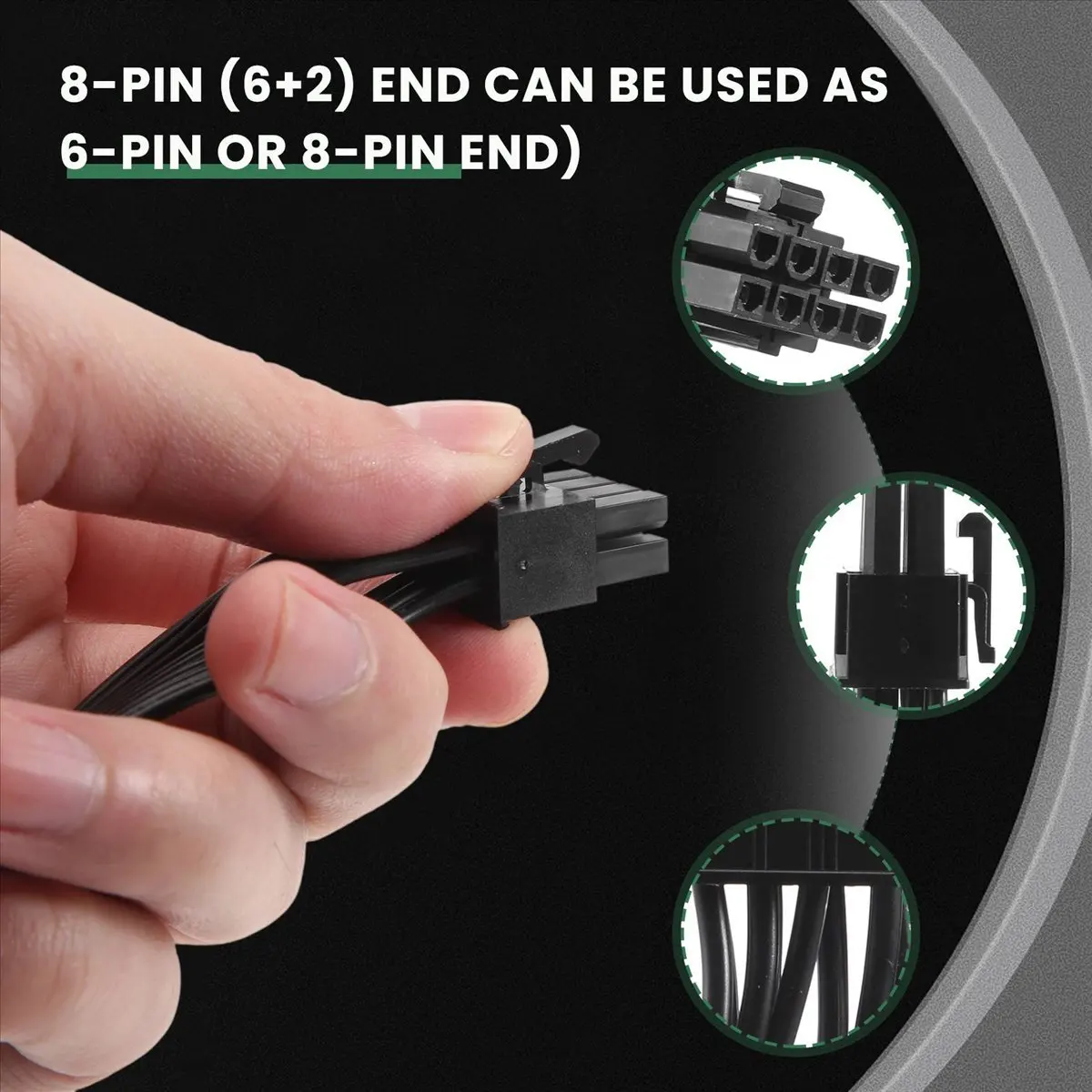 L77A ATX CPU 8-Pin Male to Dual PCIe 8-Pin (6+2) Male Power Supply Cable for Modular Power Supply RM//-M