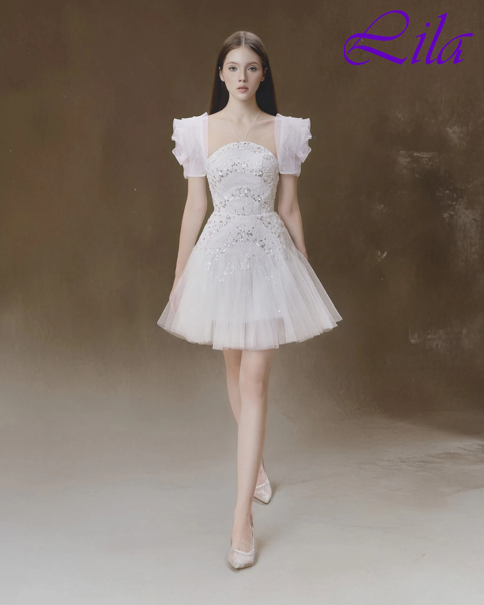 

Customized A-Line Square Collar Short Sleeves Modern Evening Dress Delicate Special Occasion Gowns Fashion Celebrity Gowns