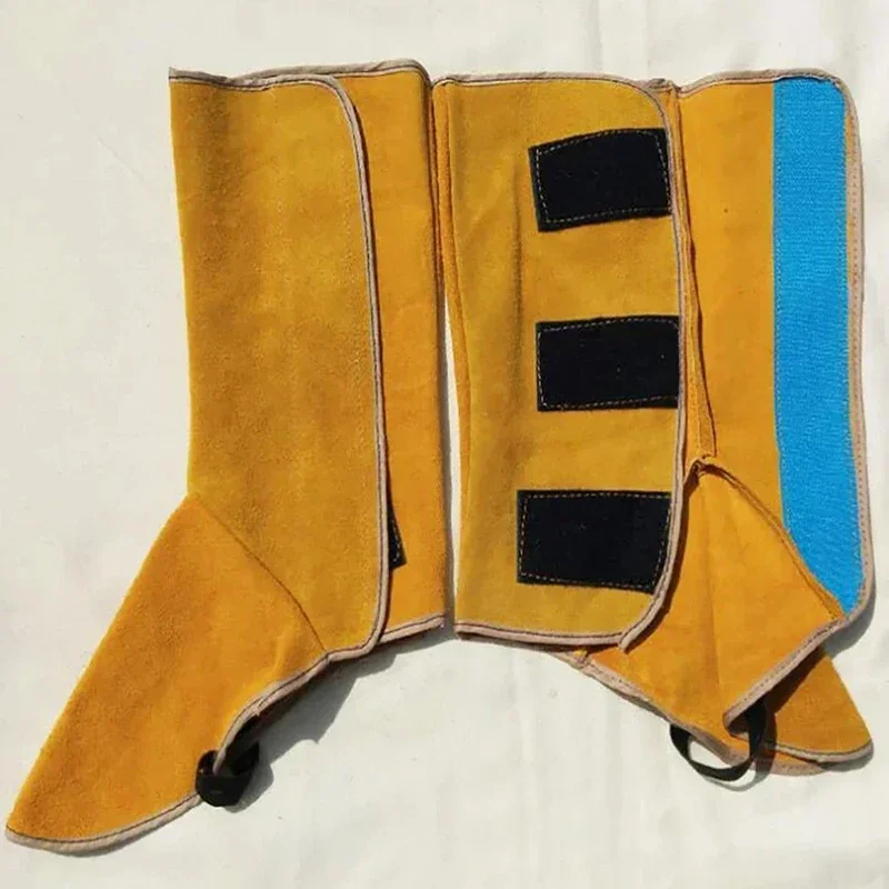 Sığır Derisi Deri Kaynak Kapakları 32 cm Uzun Kaynak Koruyucu Ayakkabılar Kaynakçı için Ayak Örtüsü, Aleve Dayanıklı Ayak Güvenliği Koruması