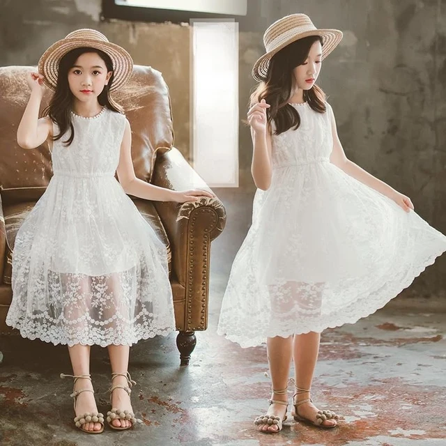 New Summer Girls Dress 12 Children s Clothing 11 Clothes 10 Children 9 Fashion Vest Net Yarn Dresses 8 Kids 7 6 5 2 3 4 12 Years AliExpress