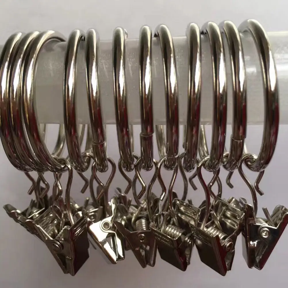 60pcs Iron Curtain Clips for Drapery Panels – Strong Rim, Easy Attach & Disassemble, Fits Small Rods, Tab/Pocket Compatible