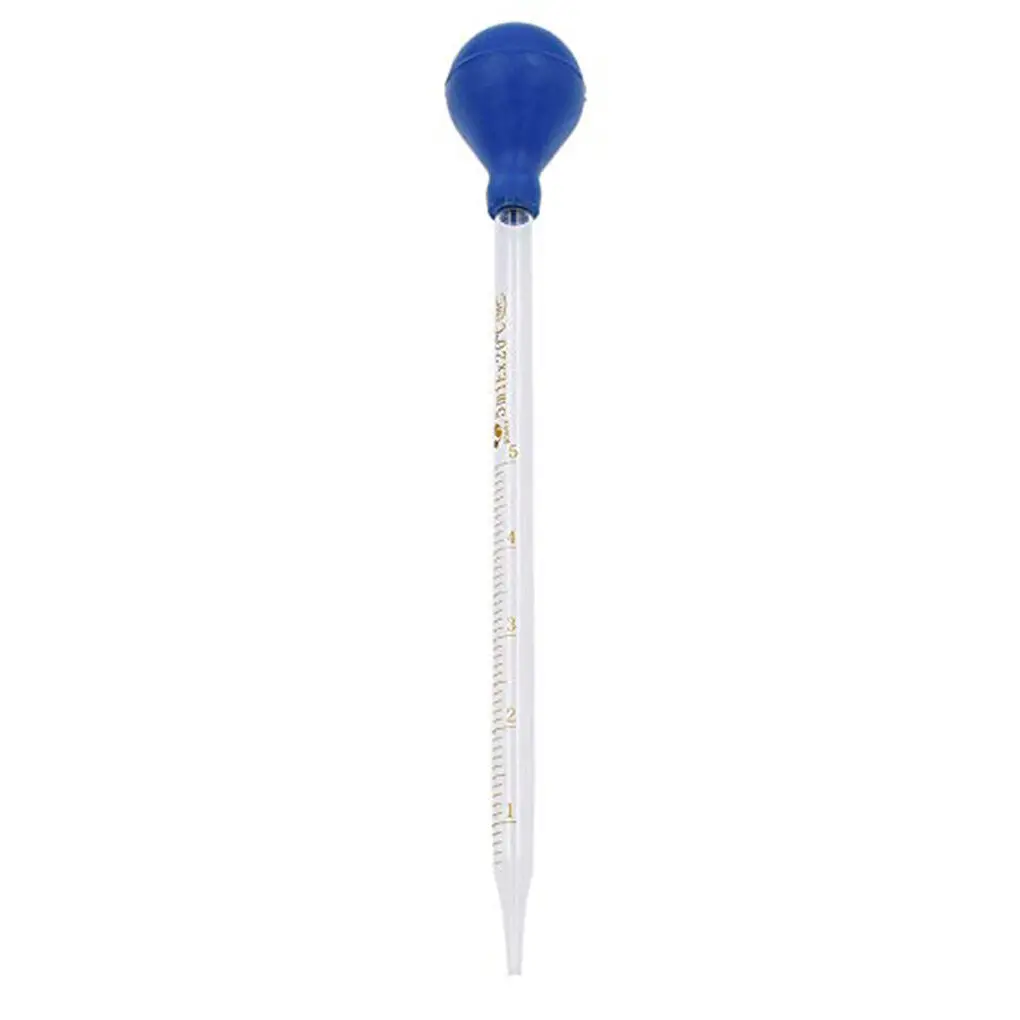 5ml Glass Scale Line Dropper Pipette Lab Dropper Dropping Pipet Blue Rubber Head Pipettors