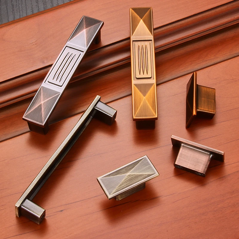 Vintage Zinc Alloy Kitchen Cabinet Handles Furniture Drawer Door Pull Handles Retro Kitchen Accessories Hole Center 128mm/96mm