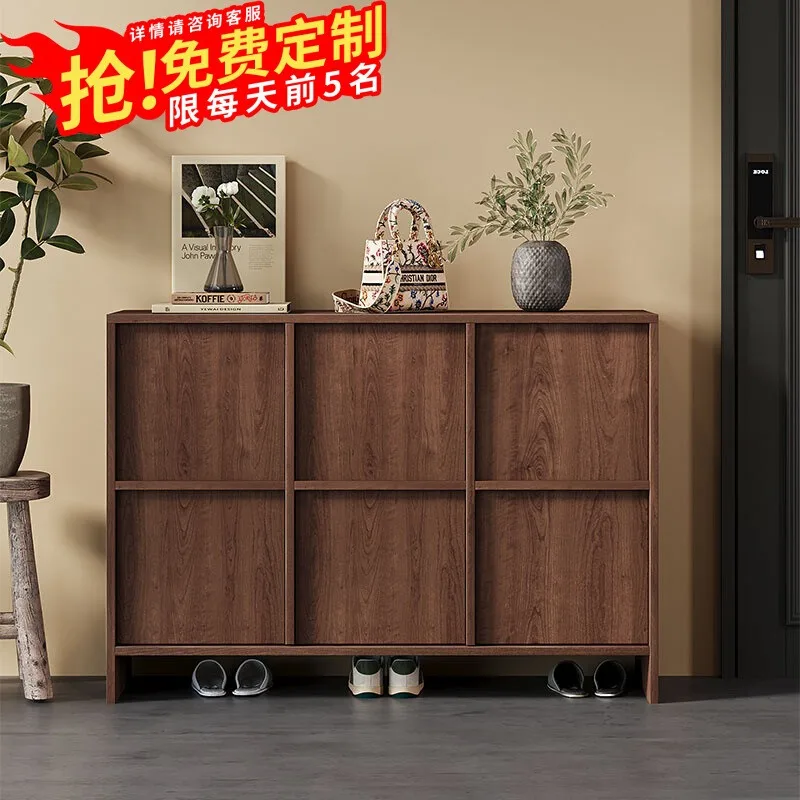 New Chinese Style Solid Wood Bone Line Shoe Cabinet, Entryway Cabinet, Integrated Home Doorway Divider Storage Cabinet, Storage