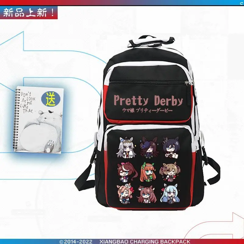 Jockey Girl Anime Tokai Emperor Oguri Hat Mi Bath Peripheral Cartoon Print Large Capacity Backpack YJ Anime