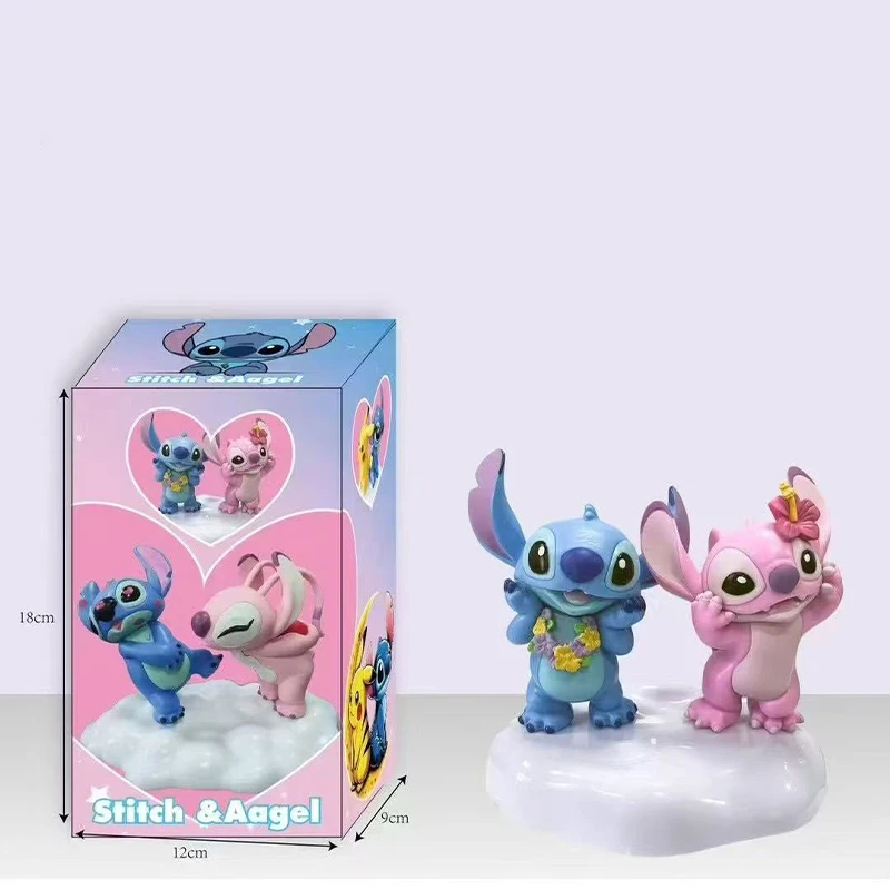Originele Disney Lilo & Stitch-actiefiguren Stitch en Angel Lover-beeldjes Massaal verzamelmodel Standbeeldpop Verjaardagen