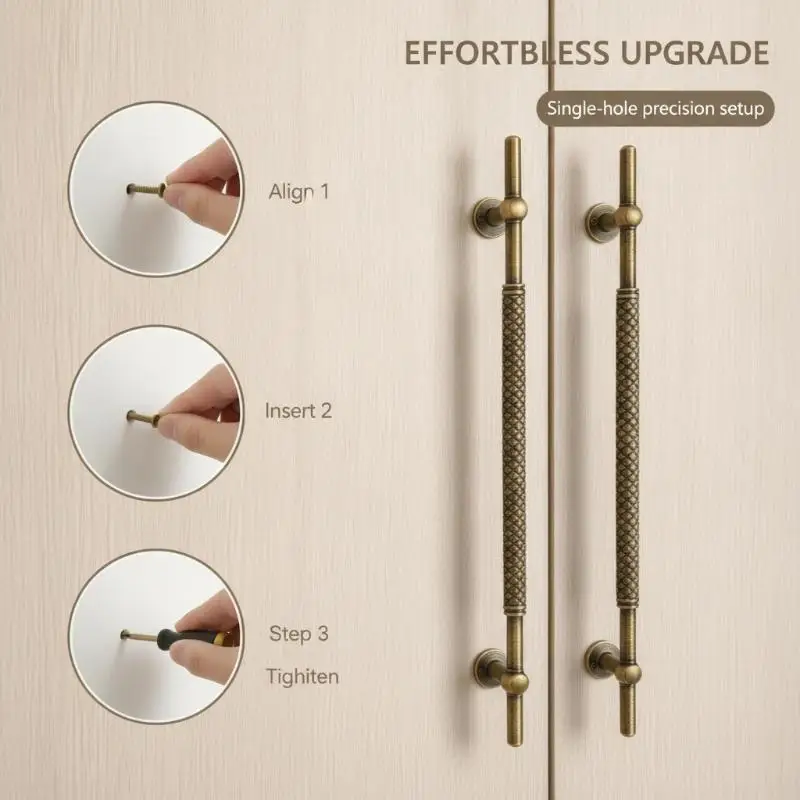 Antique Zinc Alloy Cabinet Pulls Sturdy Construction Drawer Knobs for Kitchen Dresser Storage Furniture Home Improvement