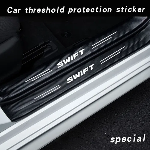Imagen 2 del producto Protector de alféizar de coche, pegatina decorativa, modelo Y, tira de protección de Pedal de bienvenida para Suzuki Swift, accesorios para coche, protector de parachoques trasero