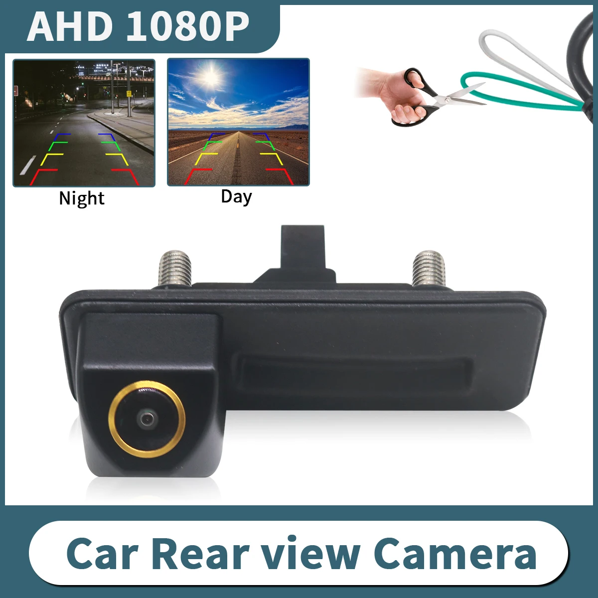AHD 1080P Waterproof Night Vision Vehicle Trunk Handle Rearview Reversing Camera For Skoda Octavia 2 3 A5 Superb 2011-2014 Car