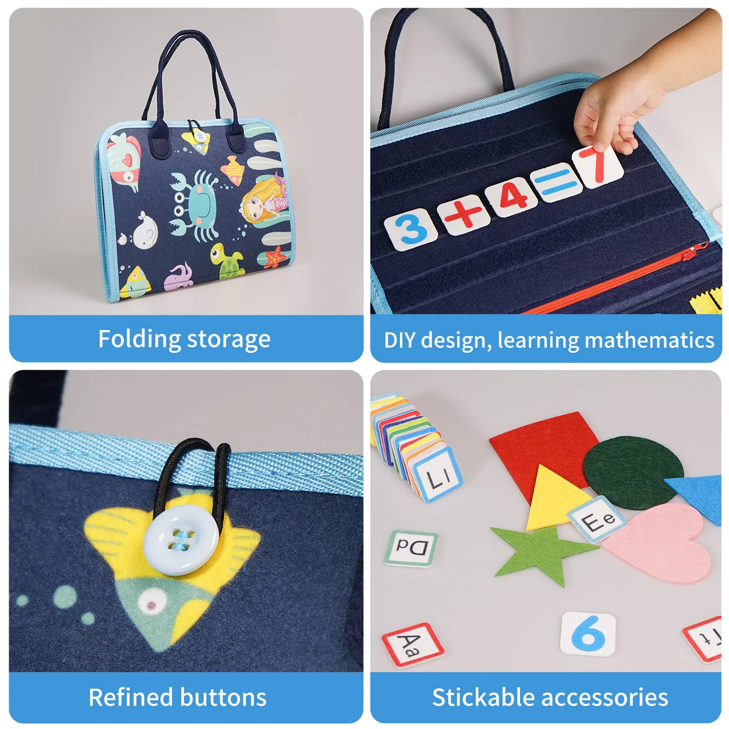 Tablero ocupado Montessori para niños pequeños 20 en 1, juguete sensorial con paneles adicionales de bricolaje para aprendizaje y viajes de habilidades motoras finas, educación preescolar