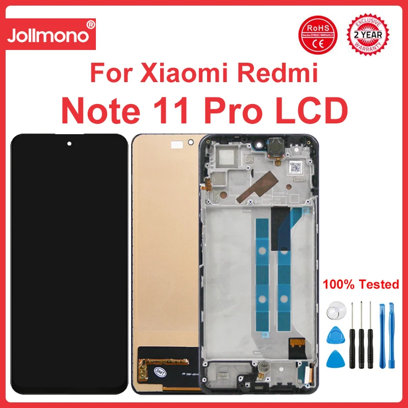 

Screen for Xiaomi Redmi Note 11 Pro 2201116TG 2201116TI Lcd Display Digital Touch Screen with Frame for Redmi Note 11 Pro 5G