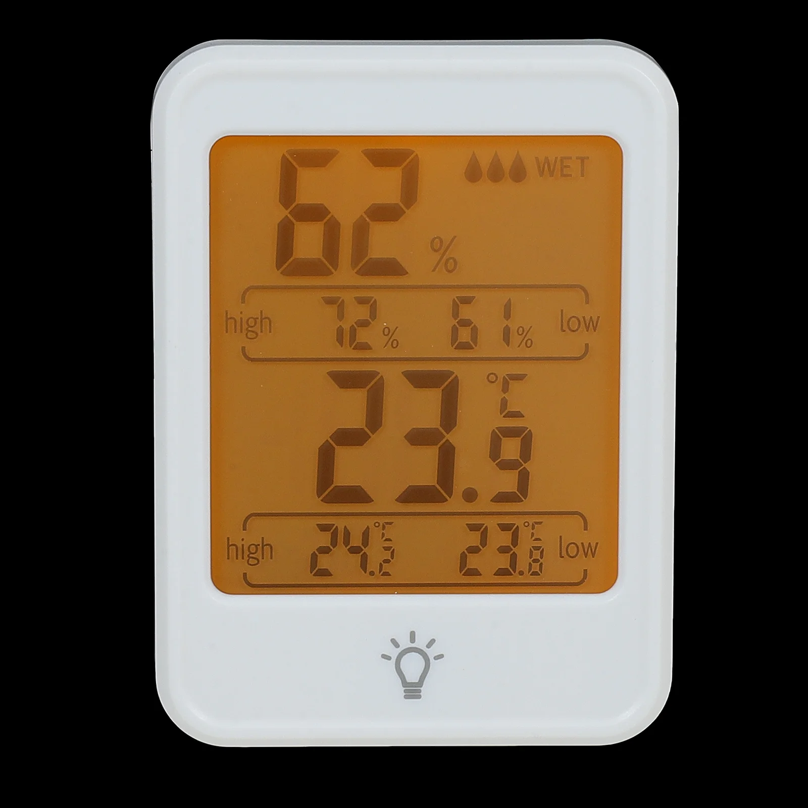 

Digital Thermometer Hygrometer Indoor Temperature Humidity Meter Electronic Touch Screen ABS Material Desktop Bracket Magnetic