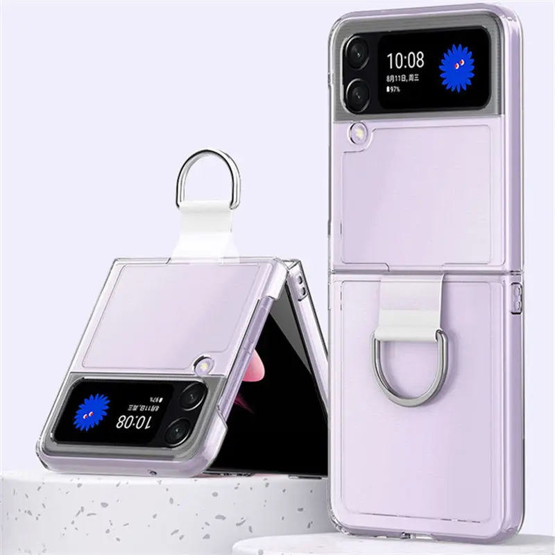 

Ультратонкий Жесткий чехол для телефона ins для Samsung Galaxy Z Flip 4 5G Flip 3 Z3 противоударный силиконовый прозрачный чехол с лазерной Авророй