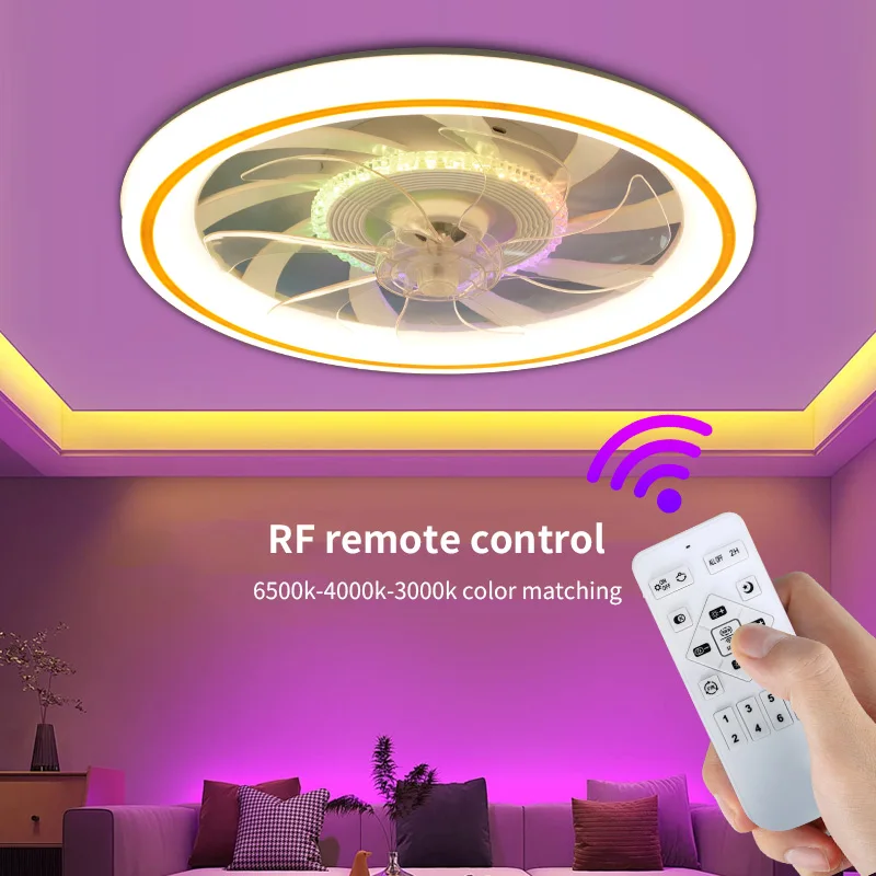 

LED Ceiling Fan Light with Remote Control for Unlimited Dimming, RGB， Bedroom, Living Room, Home Lighting, Ceiling Chandelier