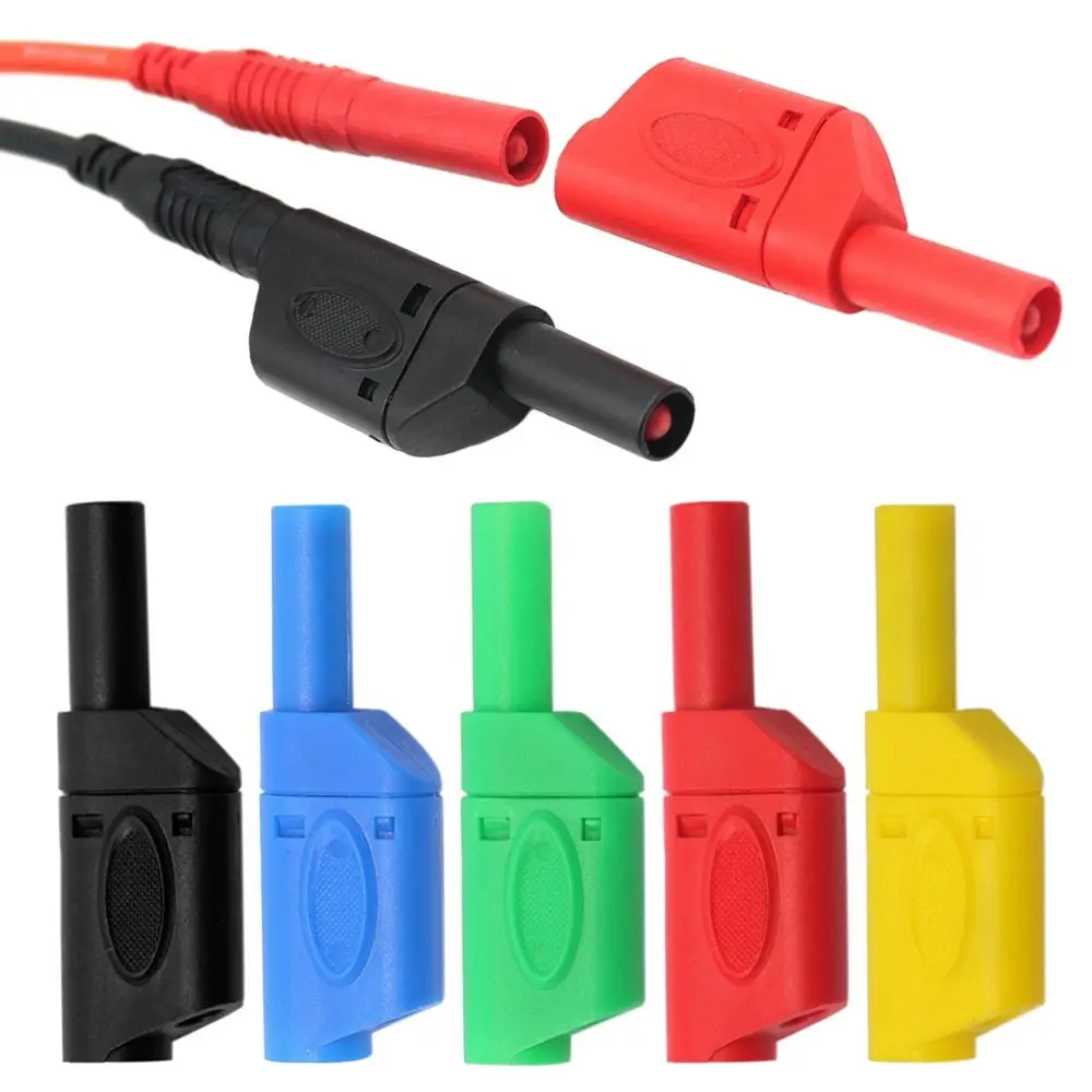 Safety 4MM Banana Plug Stackable Black Red Banana Plug Wire Solder Banana Plug Connector Insulated Safety