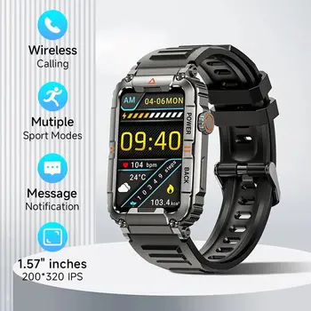 New Bluetooth Smarwatch for men women fashion sports watch long battery fitness tracker real step count for Android and IOS