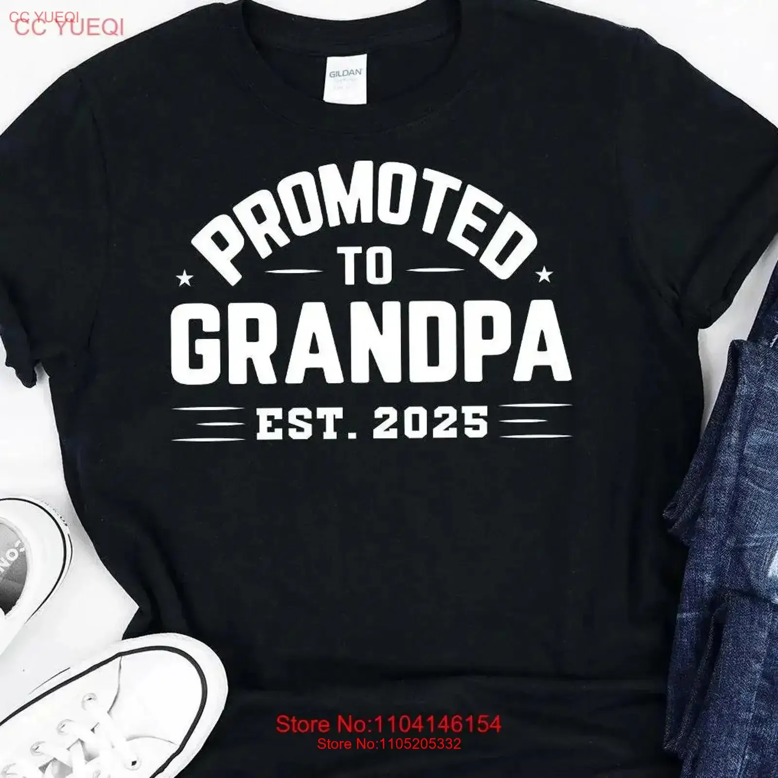 Grandpa Est 2025 T Shirt Announcement Promoted To For Dad Christmas vintage Washed graphic Unisex Stretched Comfortable Soft
