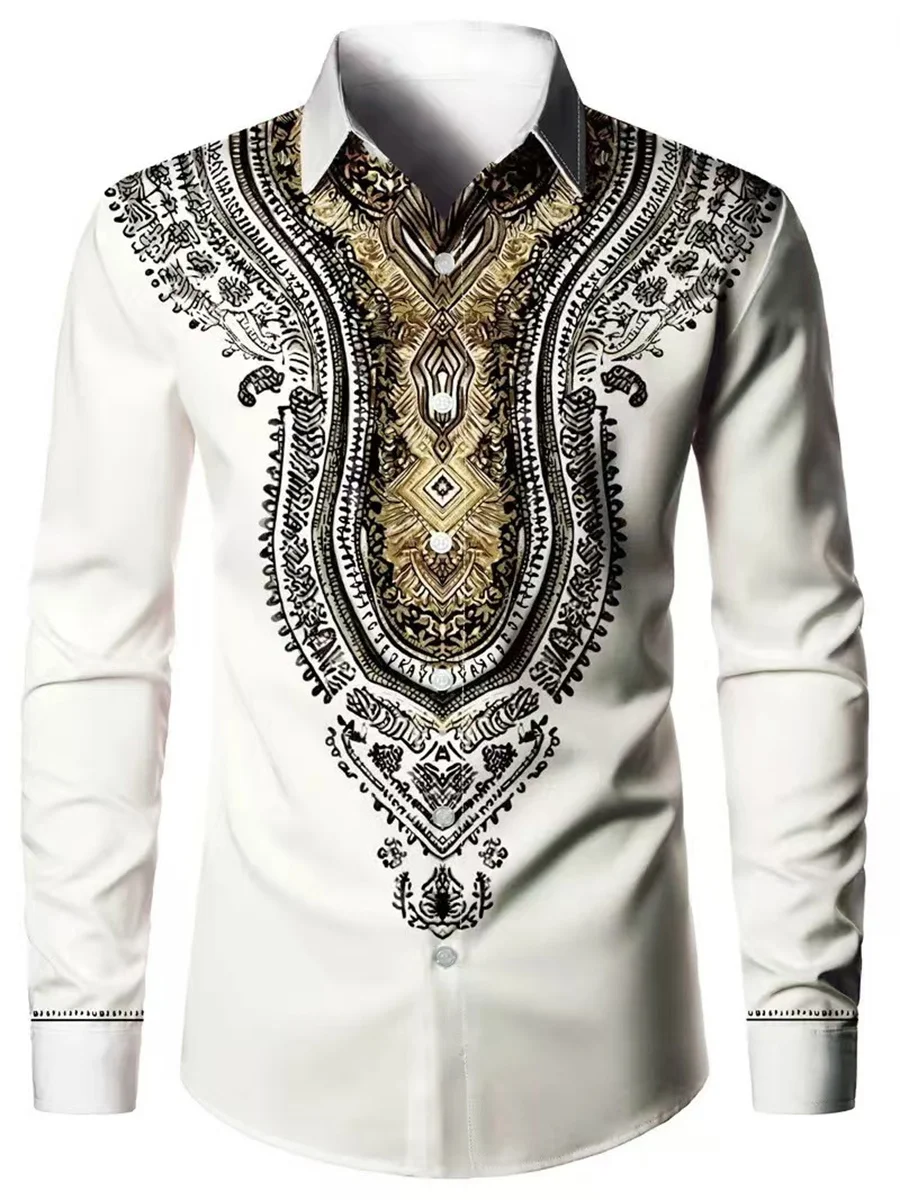 New Luxury Printed Shirt Men's Long Sleeve Casual Shirt High Quality Fashionable Trend Premium Casual Men's Clothing Top XS-6XL