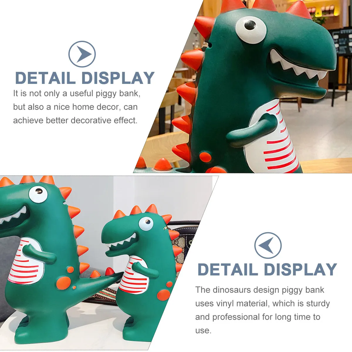 

Копилка в виде динозавра, мультяшный динозавр, виниловая копилка, милый настольный контейнер для монет, детская копилка для денег, очаровательная банка для монет