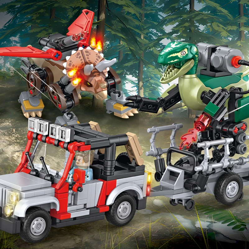 

Строительные блоки MOC «Динозавры Юрского периода», 490 шт., набор для сборки модели «Мир животных», игрушка-конструктор, подарок на день рождения для детей, мальчиков и девочек