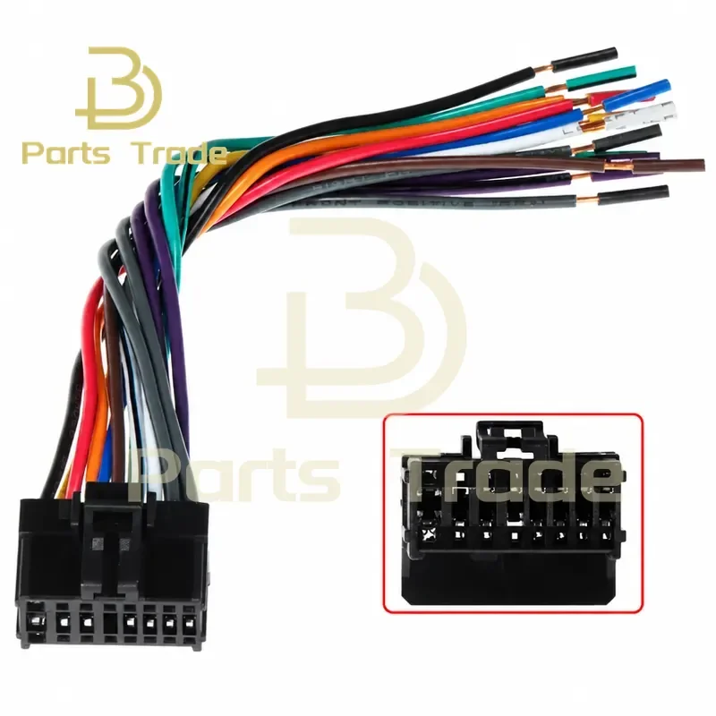 16 Pin Radio Harness Plug for Pioneer CD DVD Stereo Power Cord Speaker Cable Aftermarket