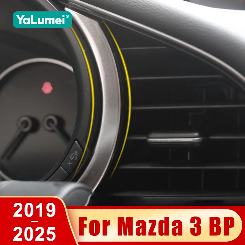 Für Mazda 3 BP 2019 2020 2021 2022 2023 2024 2025 Edelstahl Auto Instrument Dashboard Display Dekoration Abdeckung zubehör