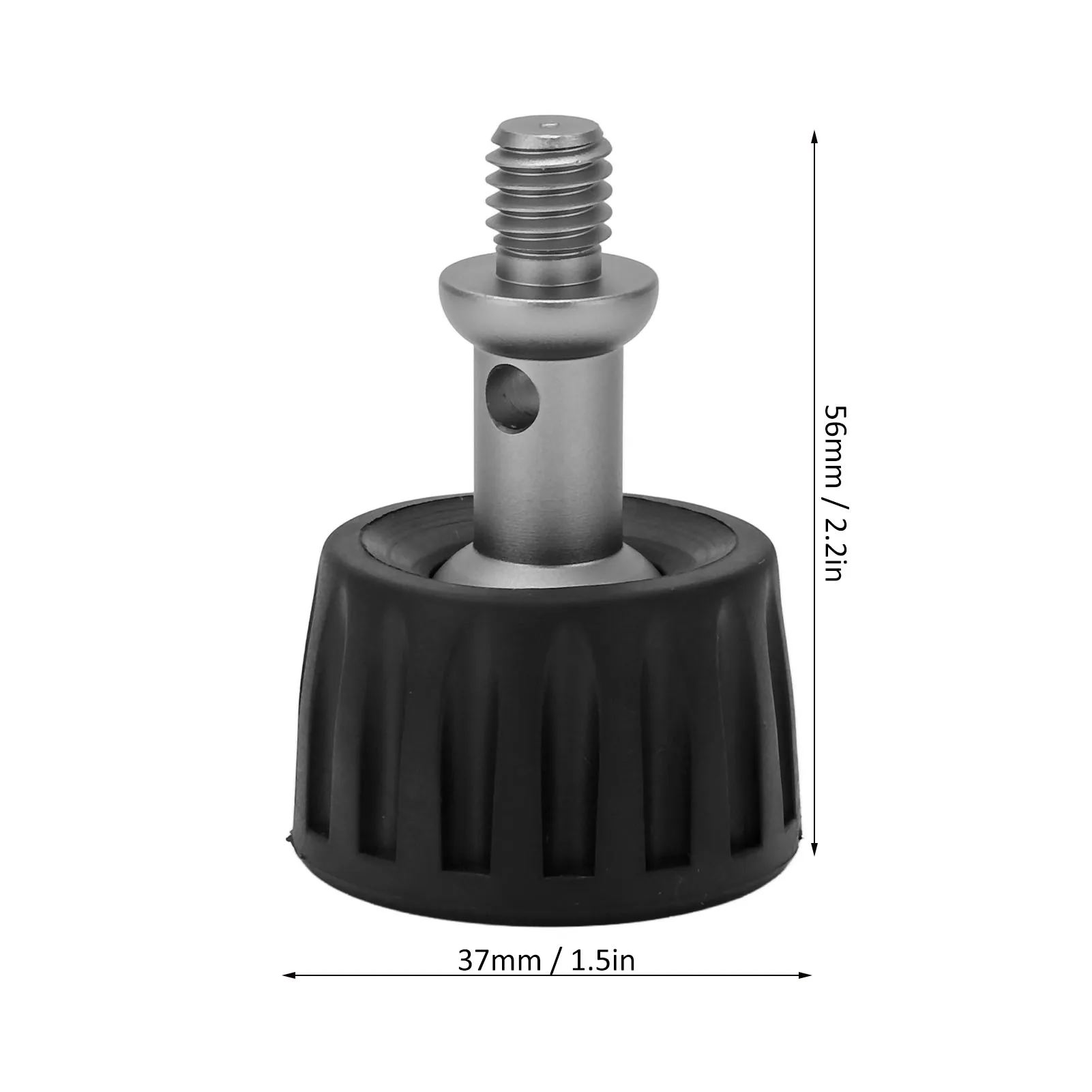 Piedino monopiede in gomma da 37 mm Base grande Piedino per treppiede in acciaio inossidabile Piedini di supporto Filettatura da 3/8 pollici