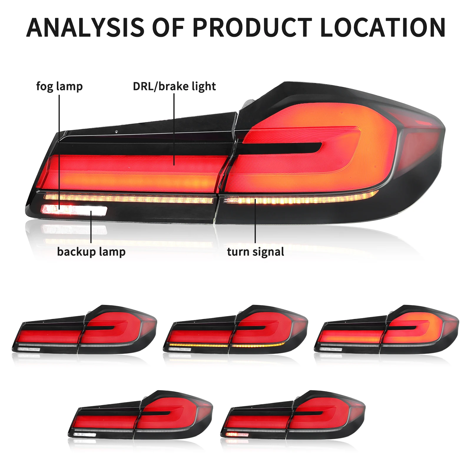 Car Upgrade LED Taillights for BMW G30 G38 2018-2020 Tail Lamps Assemblies DRL Dynamic Brake Reverse Turn Signal Lamp view 4