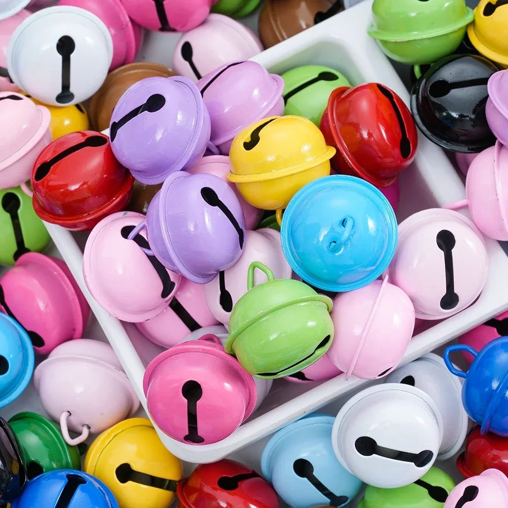 10pcs Colorful Metal Bells Loose Beads Jingle Bell For Christmas Party Crafts Decoration DIY Jewelry Making Earrings Pendants