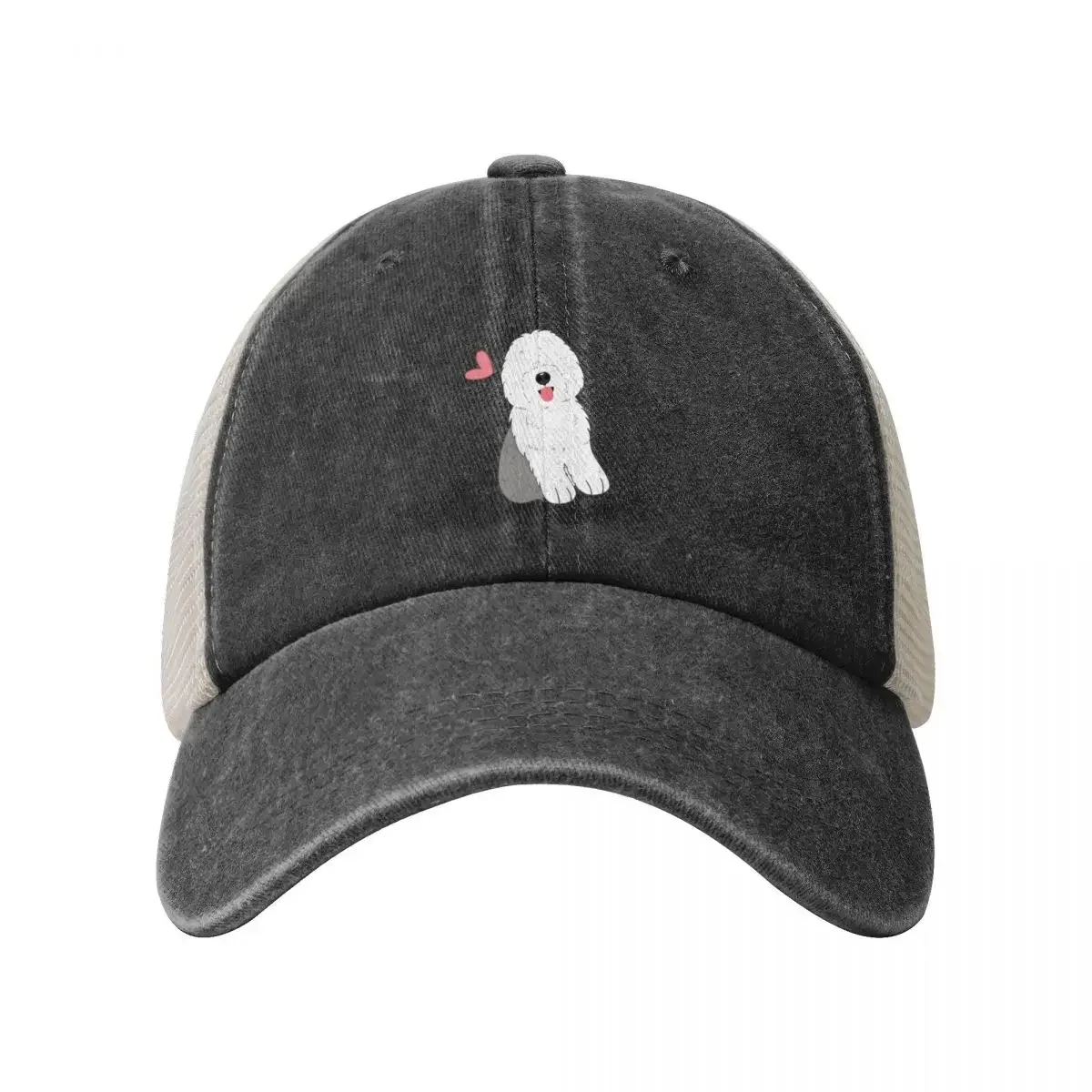 Cute Grey Gray and White Old English Sheepdog Puppy Baseball Cap New Hat Luxury Brand Women's Hats Men's