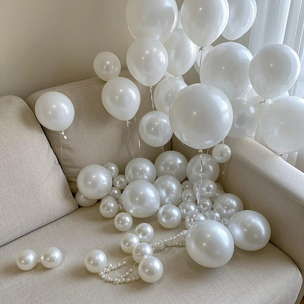 

Воздушные шары жемчужно-белого цвета 5/10/12 дюймов, 20/50 шт., утолщенные, для свадебного декора, украшения на день рождения, праздничные принадлежности